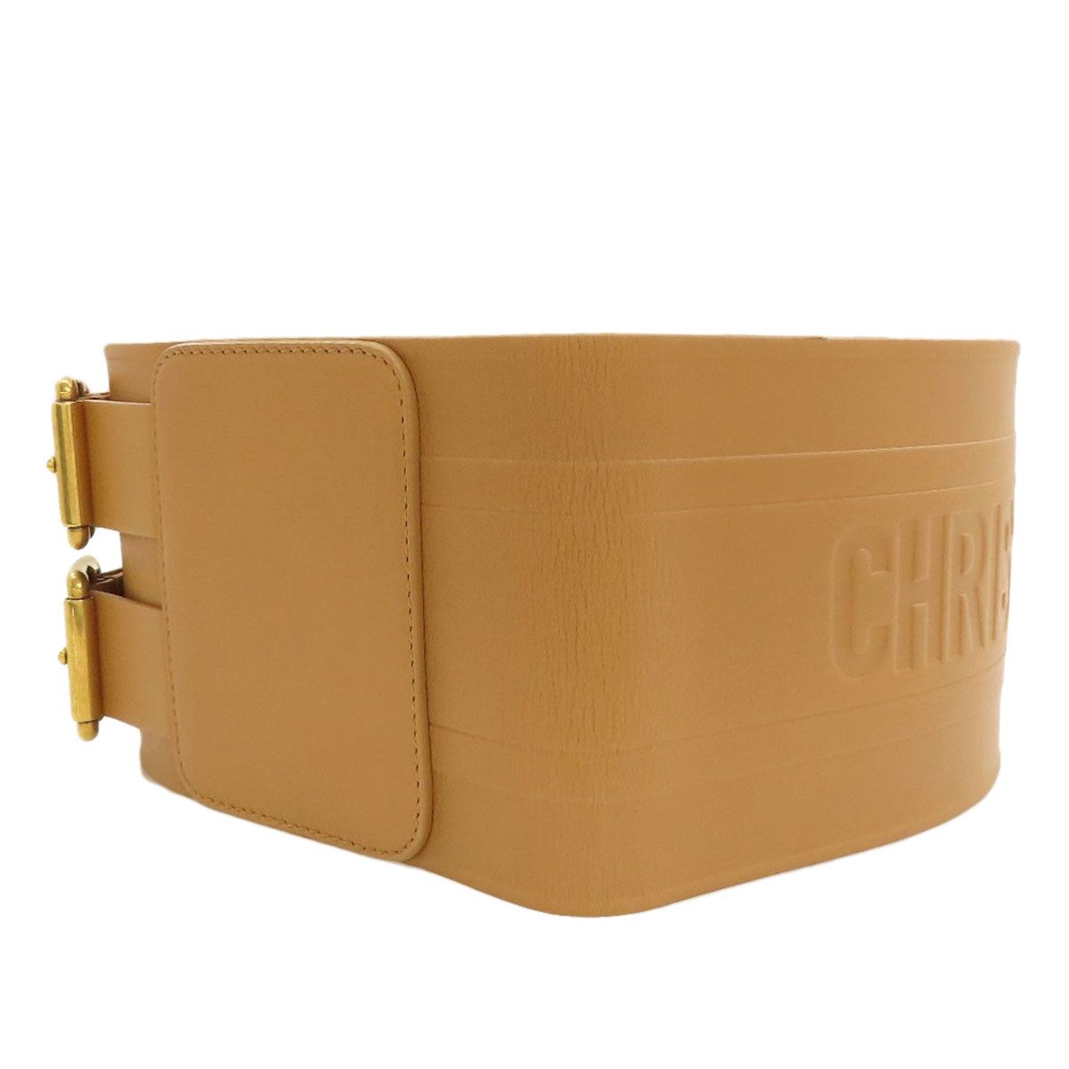 Dior Maxi Double Gold Buckle Belt Leather — view 2