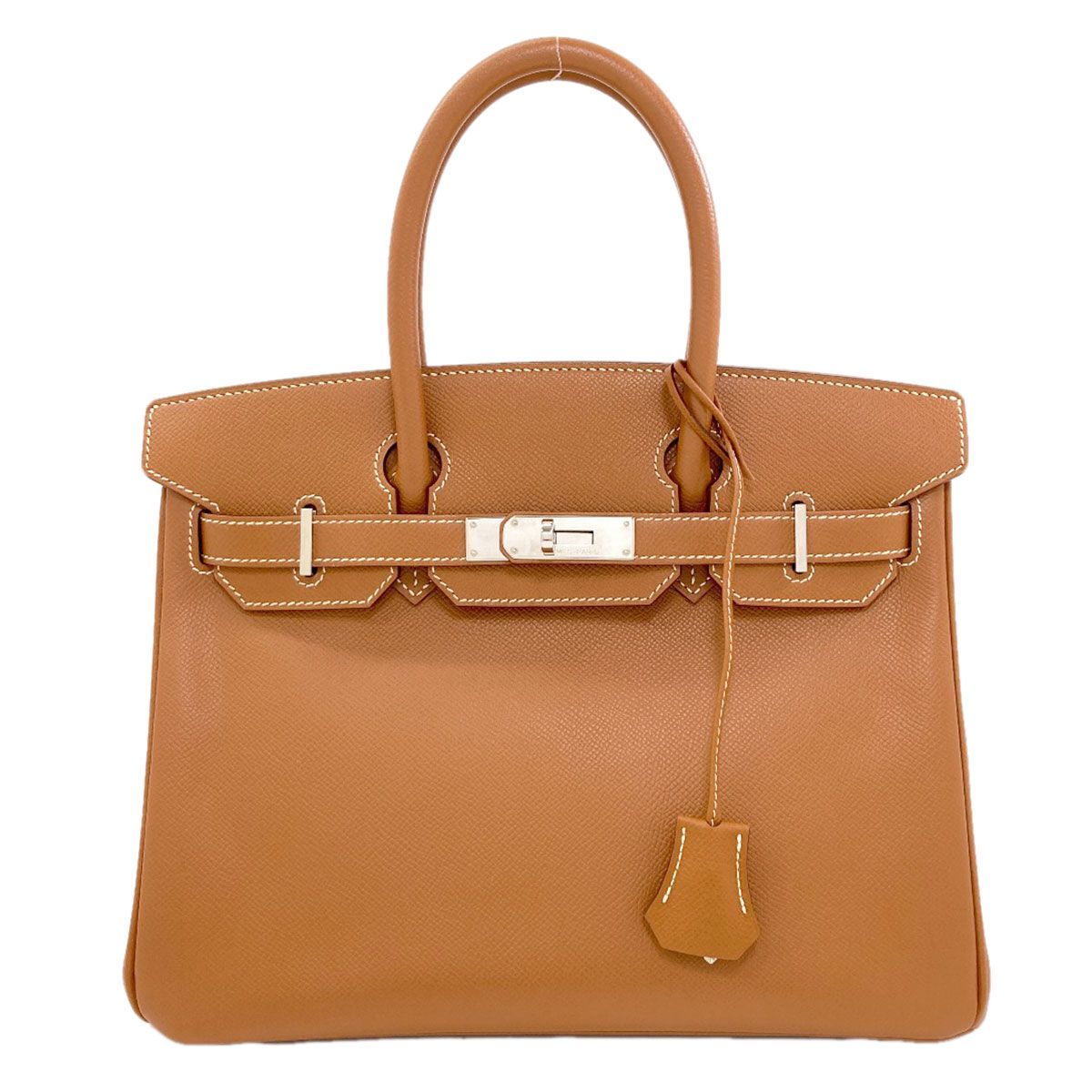 Hermes Birkin 30 Gold Silver Handbag Epsom