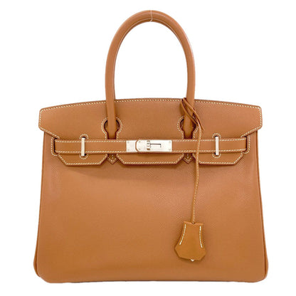 Hermes Birkin 30 Gold Silver Handbag Epsom