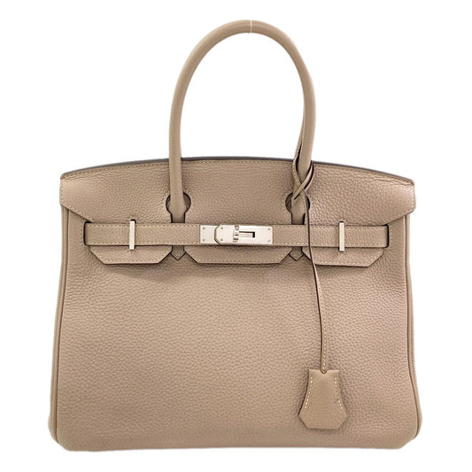 Hermes Birkin 30 Silver Handbag Togo