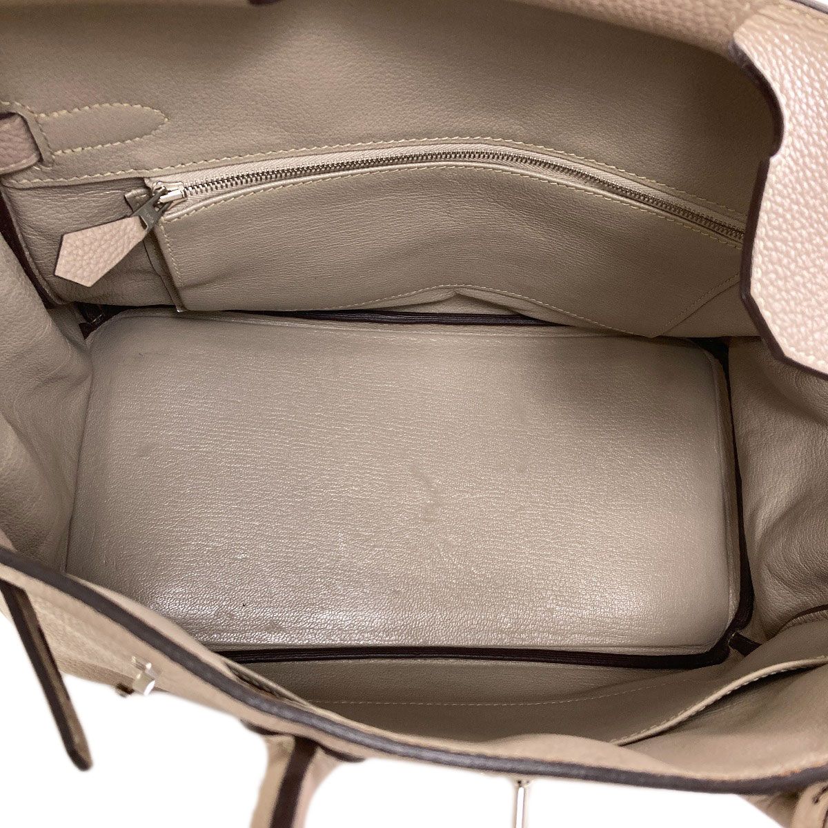 Hermes Birkin 30 Silver Handbag Togo — view 5