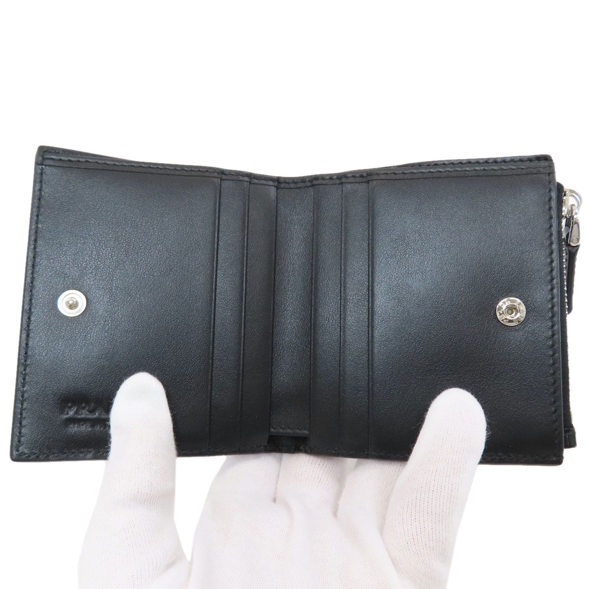 Prada Embossed Bi Foldwallet Leather Wallet — view 4