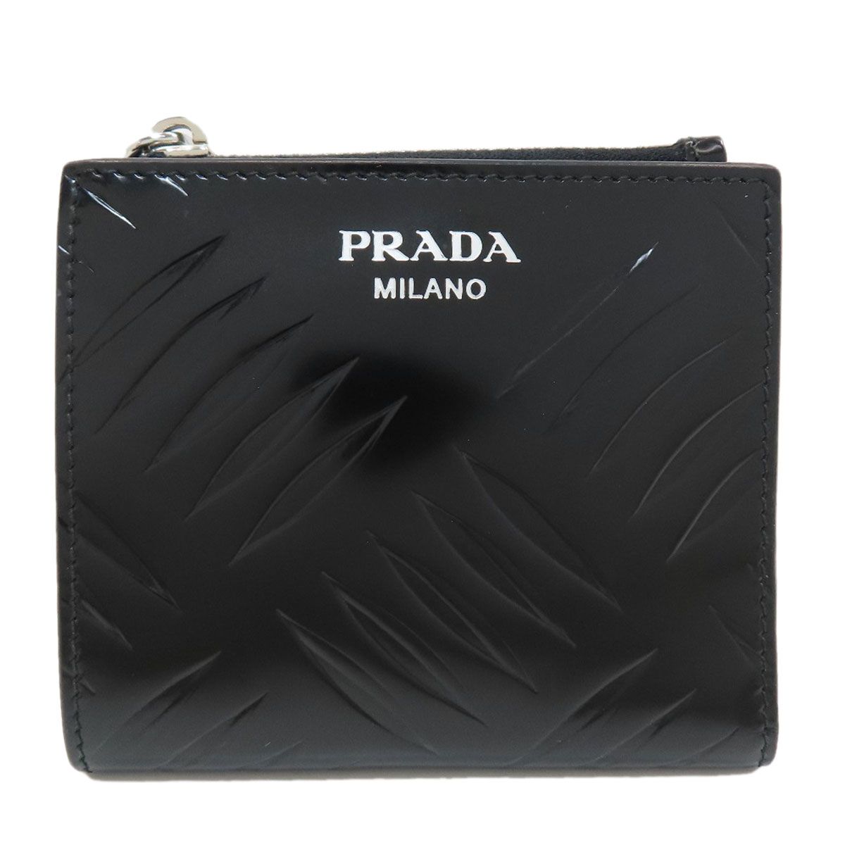 Prada Embossed Bi Foldwallet Leather Wallet
