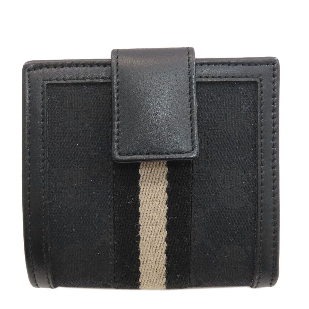 Gucci 035 5 Sherry Line Bi Foldwallet Canvas Leather Wallet