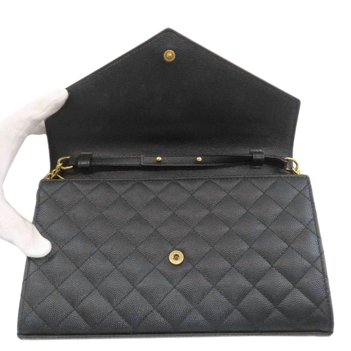 Saint Laurent Eve Chain Wallet Enverop Shoulder Calf — view 5