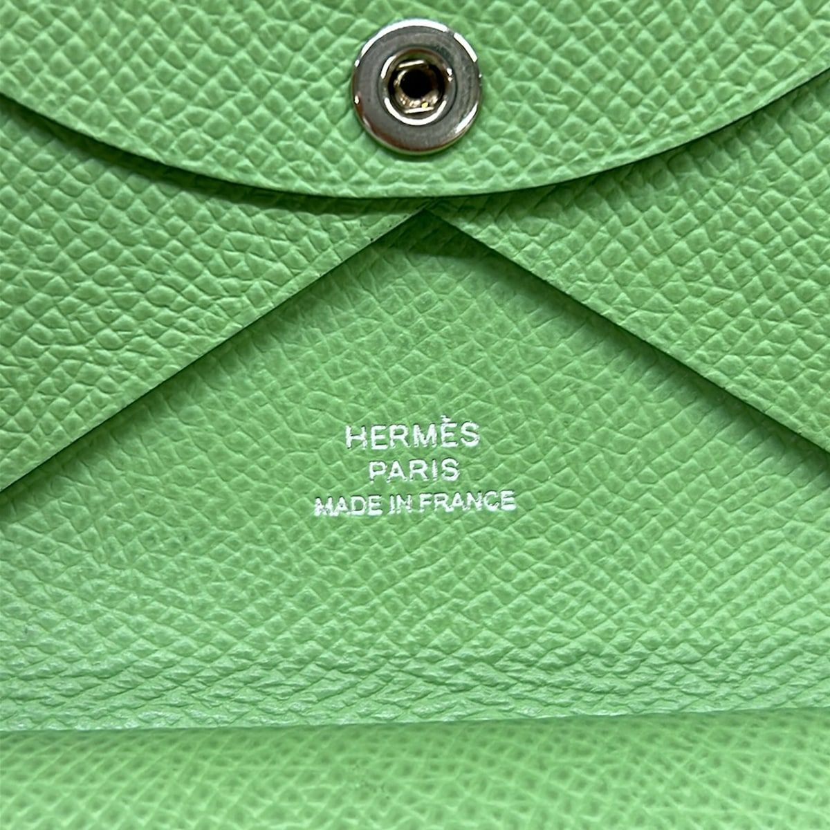 Hermes Coin Case Calvi Duo Vert Cricket — view 5