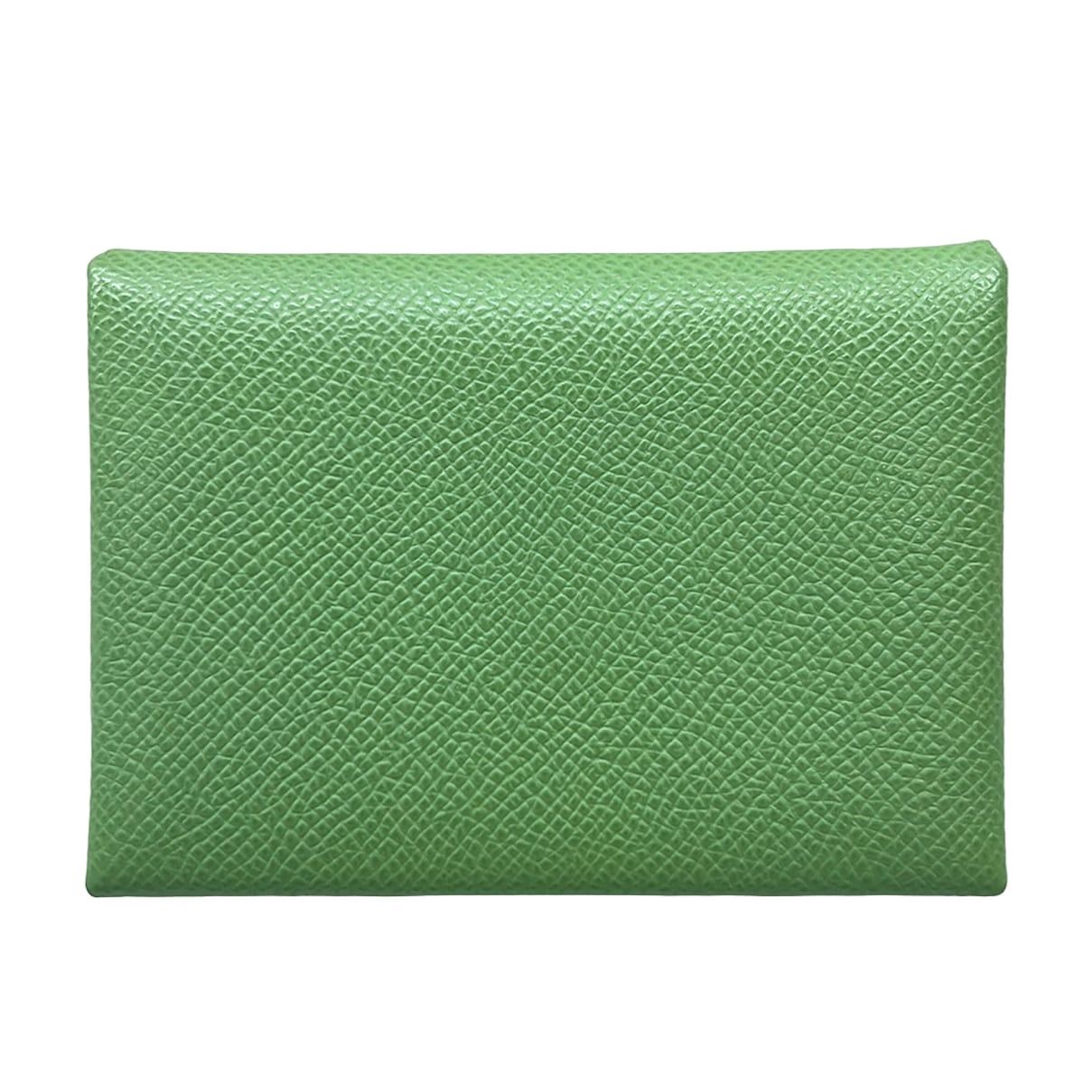 Hermes Coin Case Calvi Duo Vert Cricket