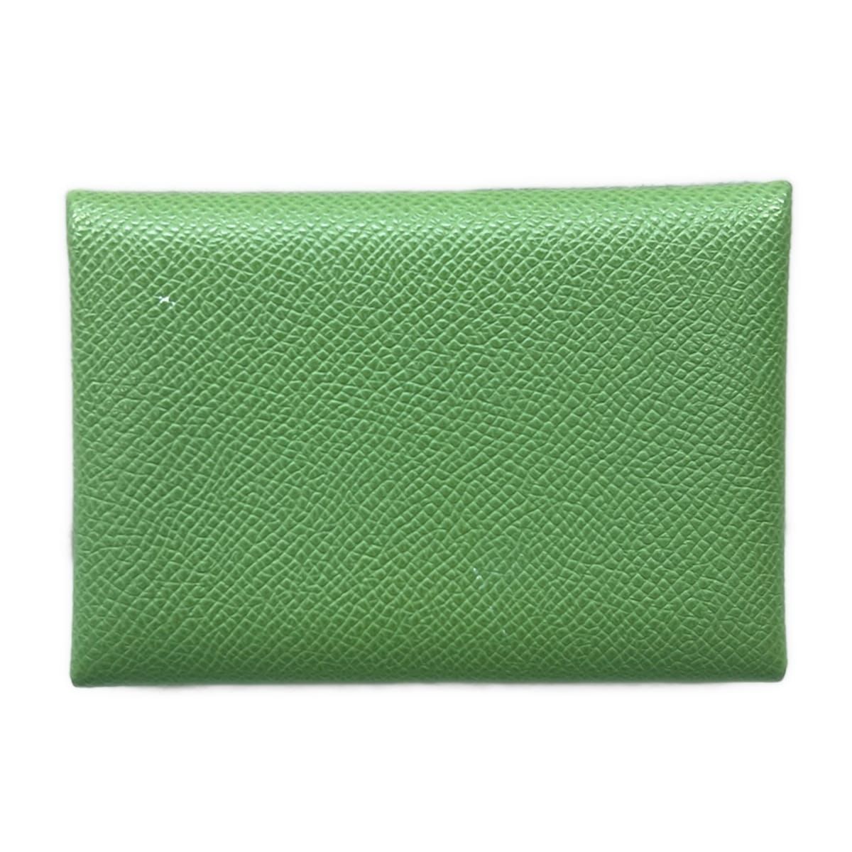 Hermes Coin Case Calvi Duo Vert Cricket — view 2