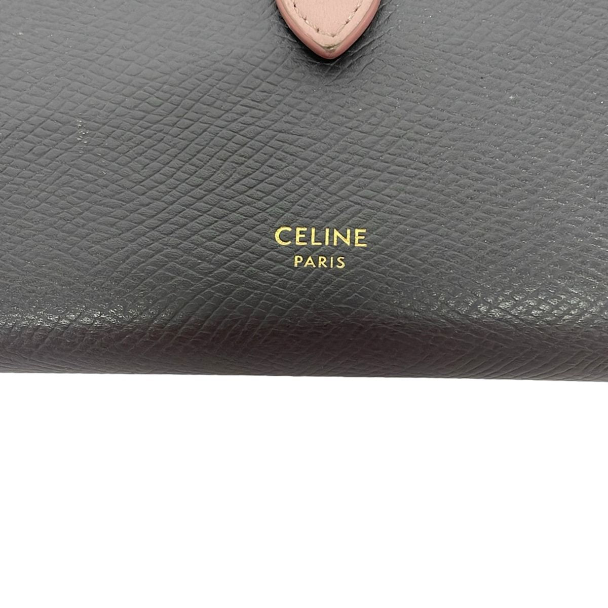 Celine 2 Folding Wallet Grey Light Pink Leather — view 5