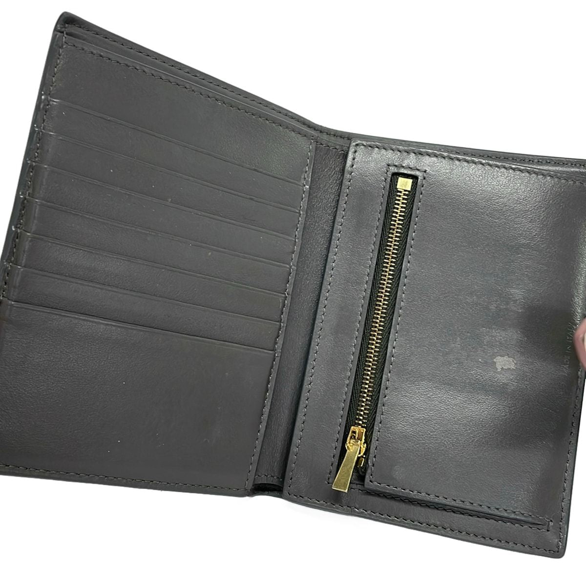 Celine 2 Folding Wallet Grey Light Pink Leather — view 3