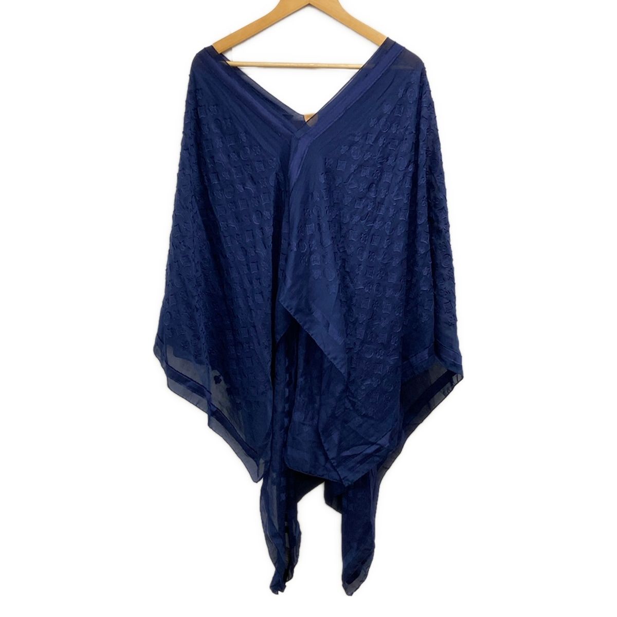 Louis Vuitton Shawl Pareo All Sunset Navy Monogram Pattern Cotton Silk Skirt