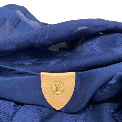 Louis Vuitton Shawl Pareo All Sunset Navy Monogram Pattern Cotton Silk Skirt — view 6