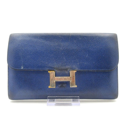 Hermes Wallet Constance Long Blue Electric Silver