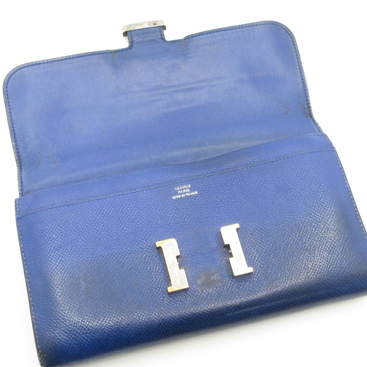 Hermes Wallet Constance Long Blue Electric Silver — view 3