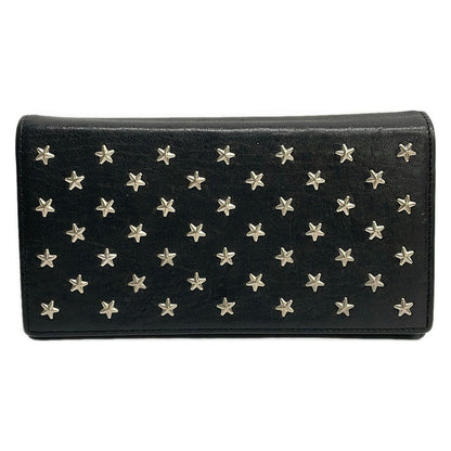 Saint Laurent Paris Wallet Black Studs Star Flap Leather