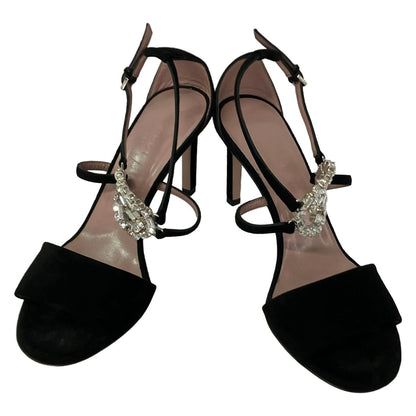 Gucci Pumps Black Bijou Open Toe Interlocking G Heel 36 — view 2