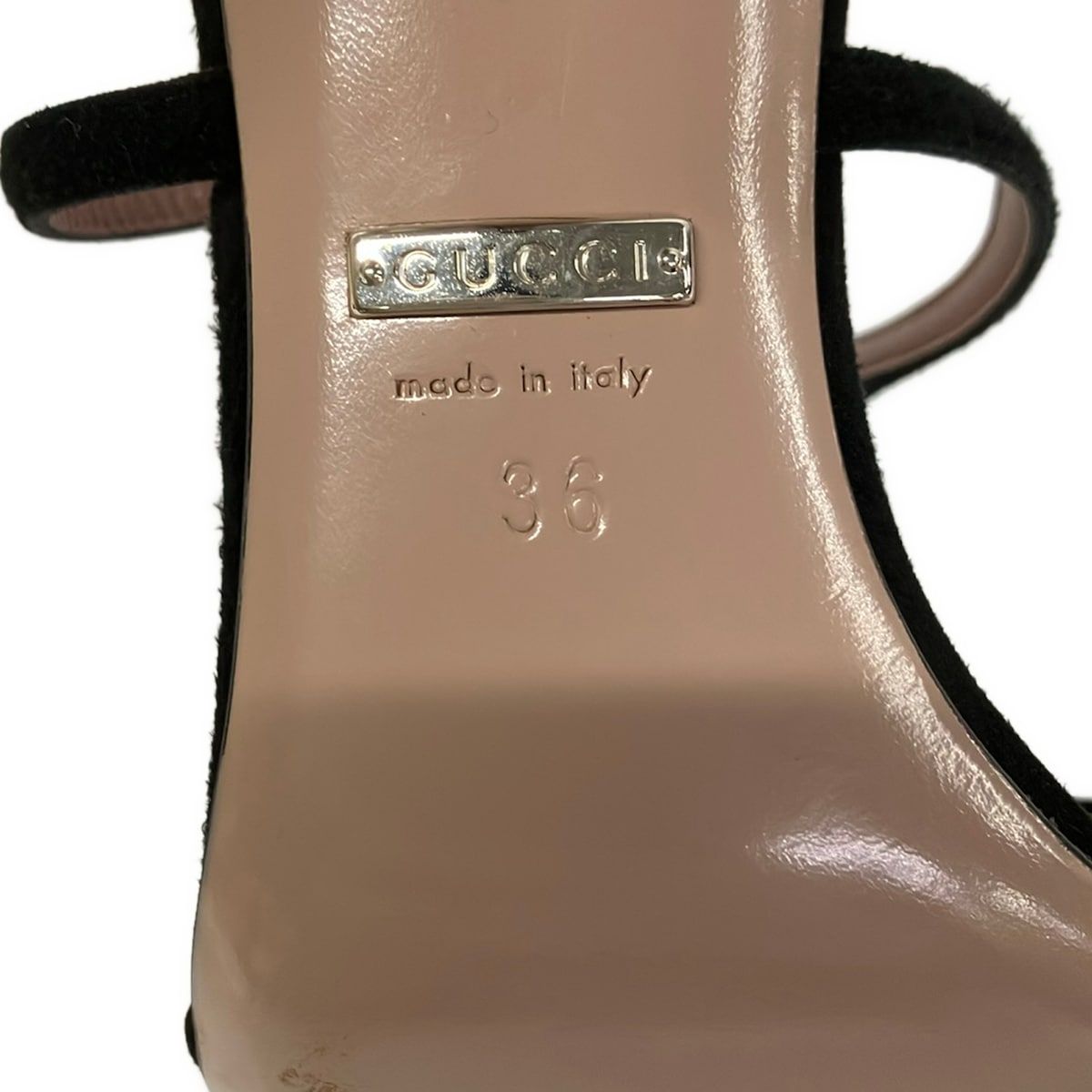 Gucci Pumps Black Bijou Open Toe Interlocking G Heel 36 — view 6