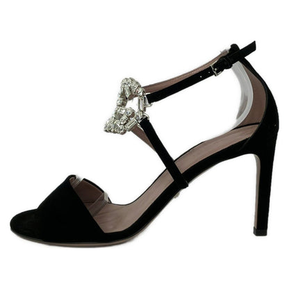 Gucci Pumps Black Bijou Open Toe Interlocking G Heel 36