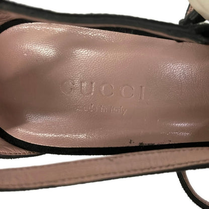Gucci Pumps Black Bijou Open Toe Interlocking G Heel 36 — view 5