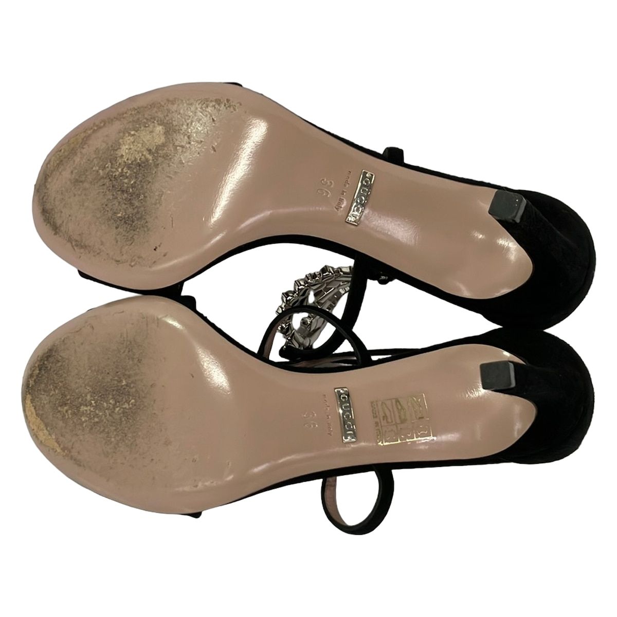 Gucci Pumps Black Bijou Open Toe Interlocking G Heel 36 — view 4