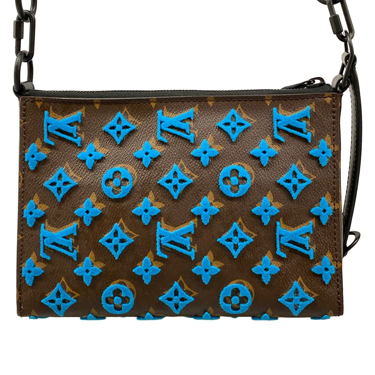 Louis Vuitton Shoulder Bag Monogram Tufting Triangle Messenger Turquoise — view 3
