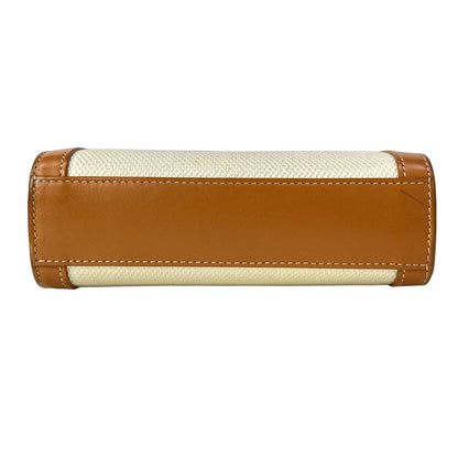 Celine Tote Mini Vertical Cover Ivory Light Brown Black Leather — view 5