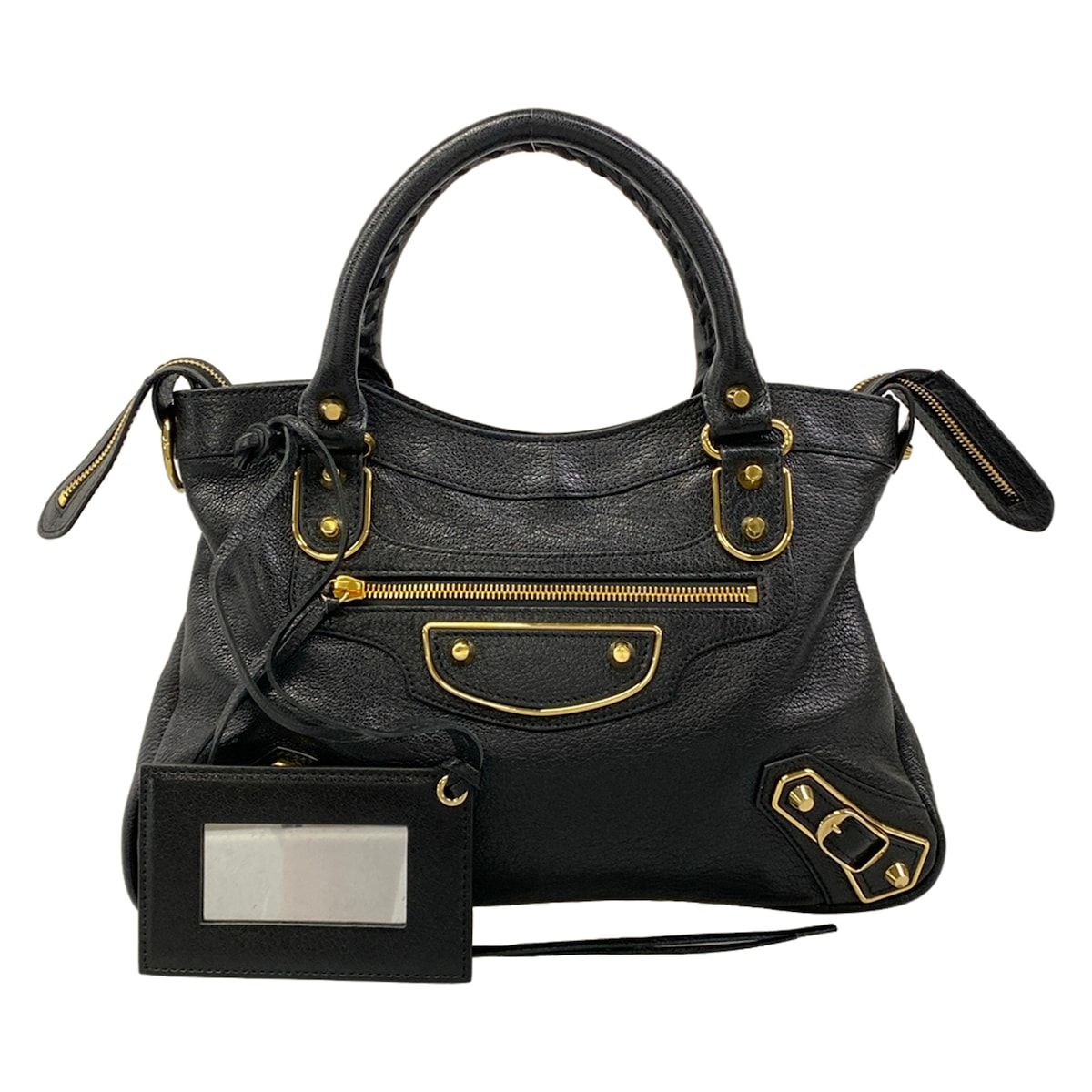 Balenciaga Handbag Classic Metallic Edge City Black Leather