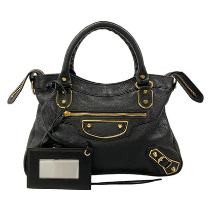 Balenciaga Handbag Classic Metallic Edge City Black Leather