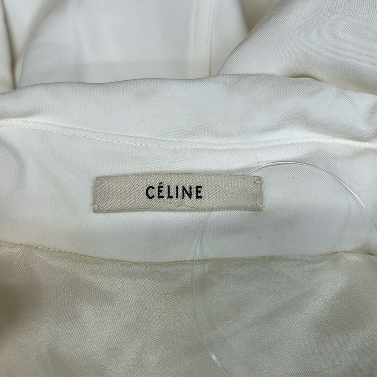 Celine Tunic 38 M Ivory Regular Color Long Sleeve T-Shirt — view 3