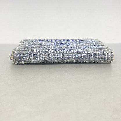 Chanel Wallet Deauville Tweed Blue Silver — view 2