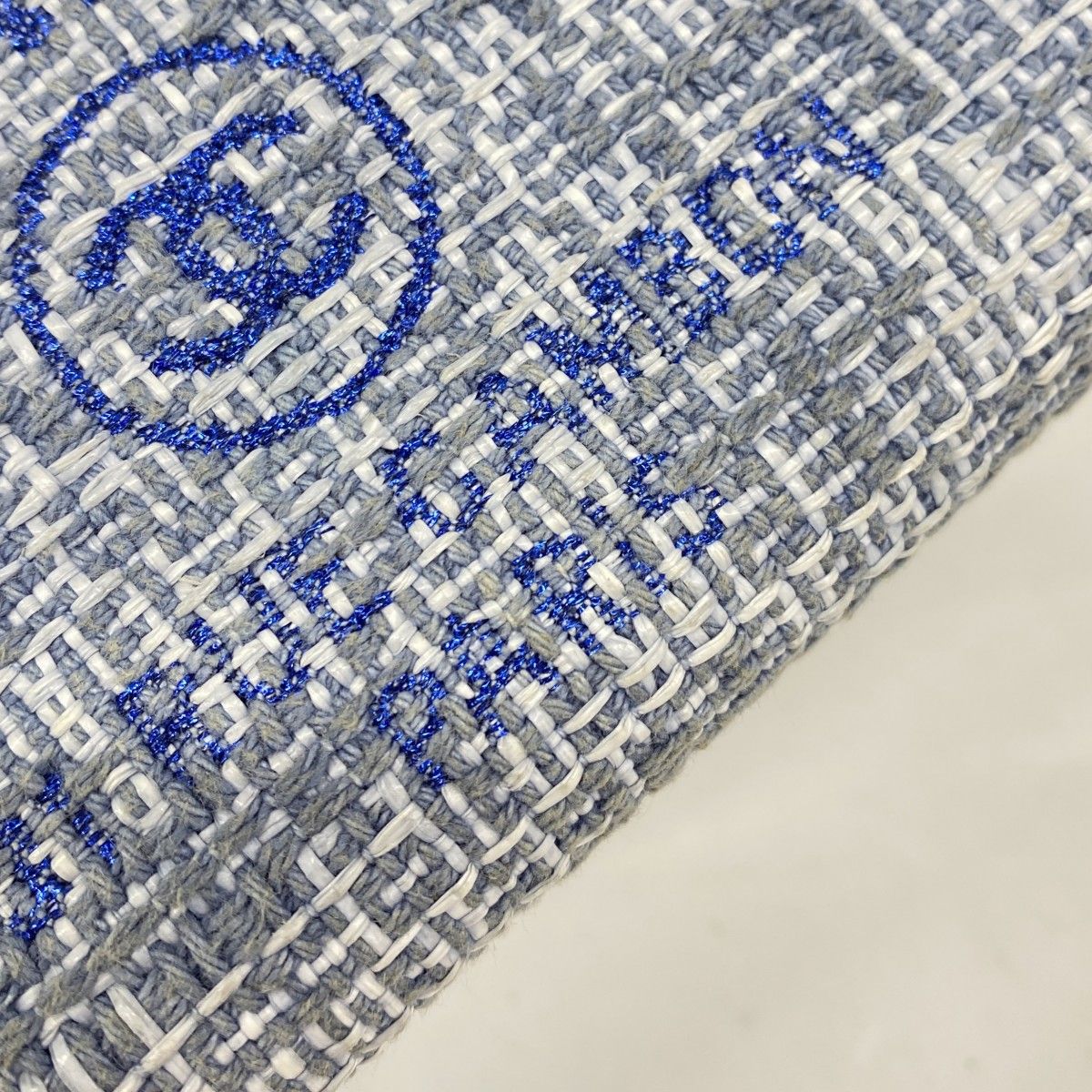 Chanel Wallet Deauville Tweed Blue Silver — view 7