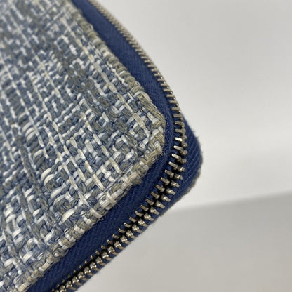 Chanel Wallet Deauville Tweed Blue Silver — view 6