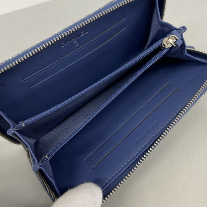 Chanel Wallet Deauville Tweed Blue Silver — view 3