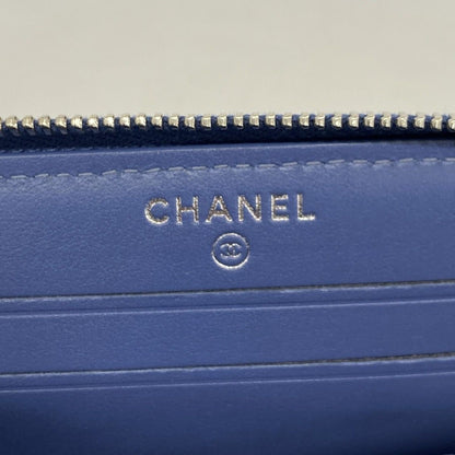 Chanel Wallet Deauville Tweed Blue Silver — view 4
