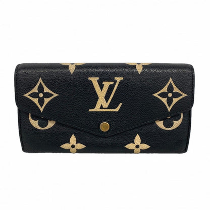 Louis Vuitton Wallet Monogram Empreinte Bicolor Portefeuille Sarah Black Beige