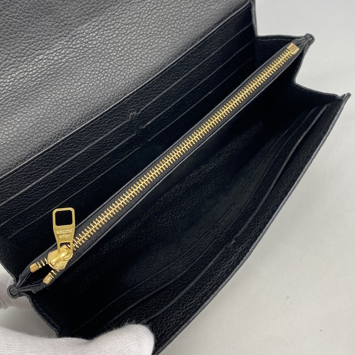 Louis Vuitton Wallet Monogram Empreinte Bicolor Portefeuille Sarah Black Beige — view 3