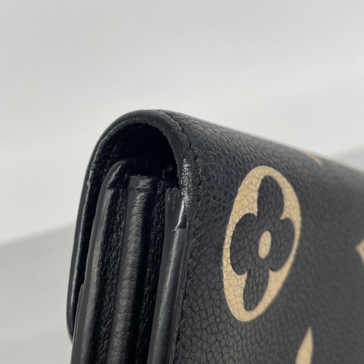 Louis Vuitton Wallet Monogram Empreinte Bicolor Portefeuille Sarah Black Beige — view 5