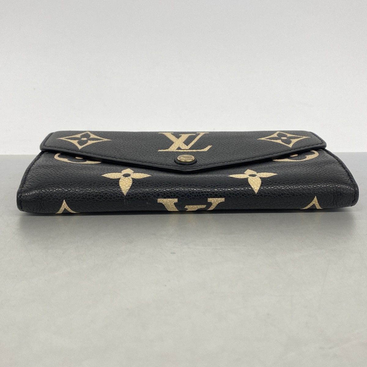 Louis Vuitton Wallet Monogram Empreinte Bicolor Portefeuille Sarah Black Beige — view 2