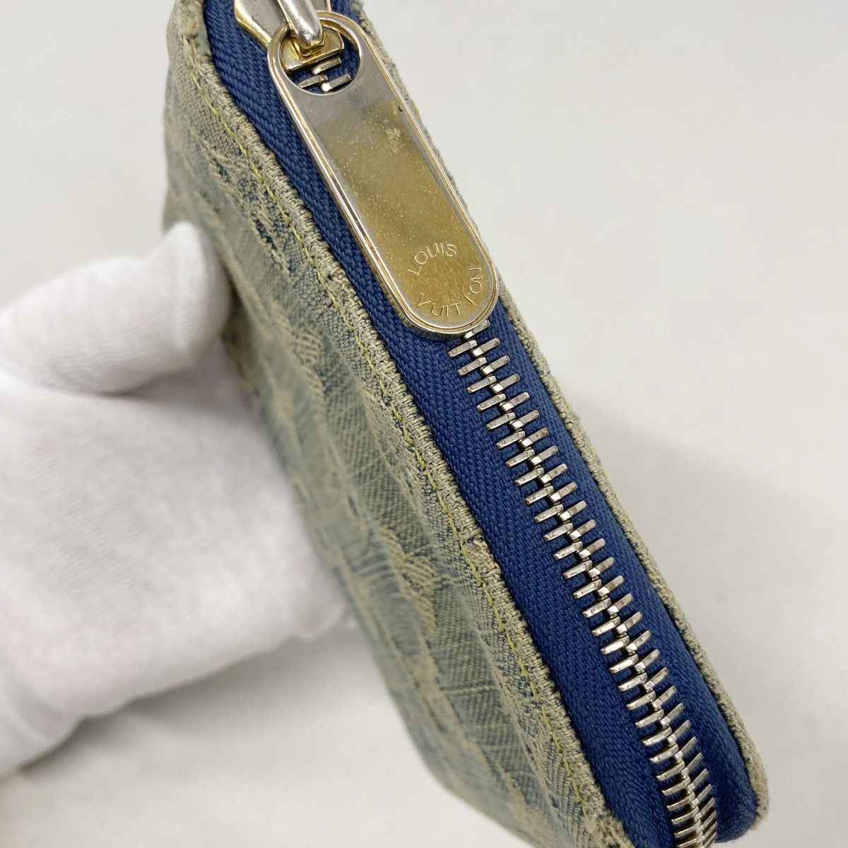Louis Vuitton Wallet Monogram Denim Zippy Mini Blue — view 7