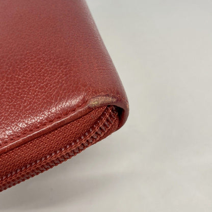Chanel Wallet Camellia Leather Red Silver — view 7