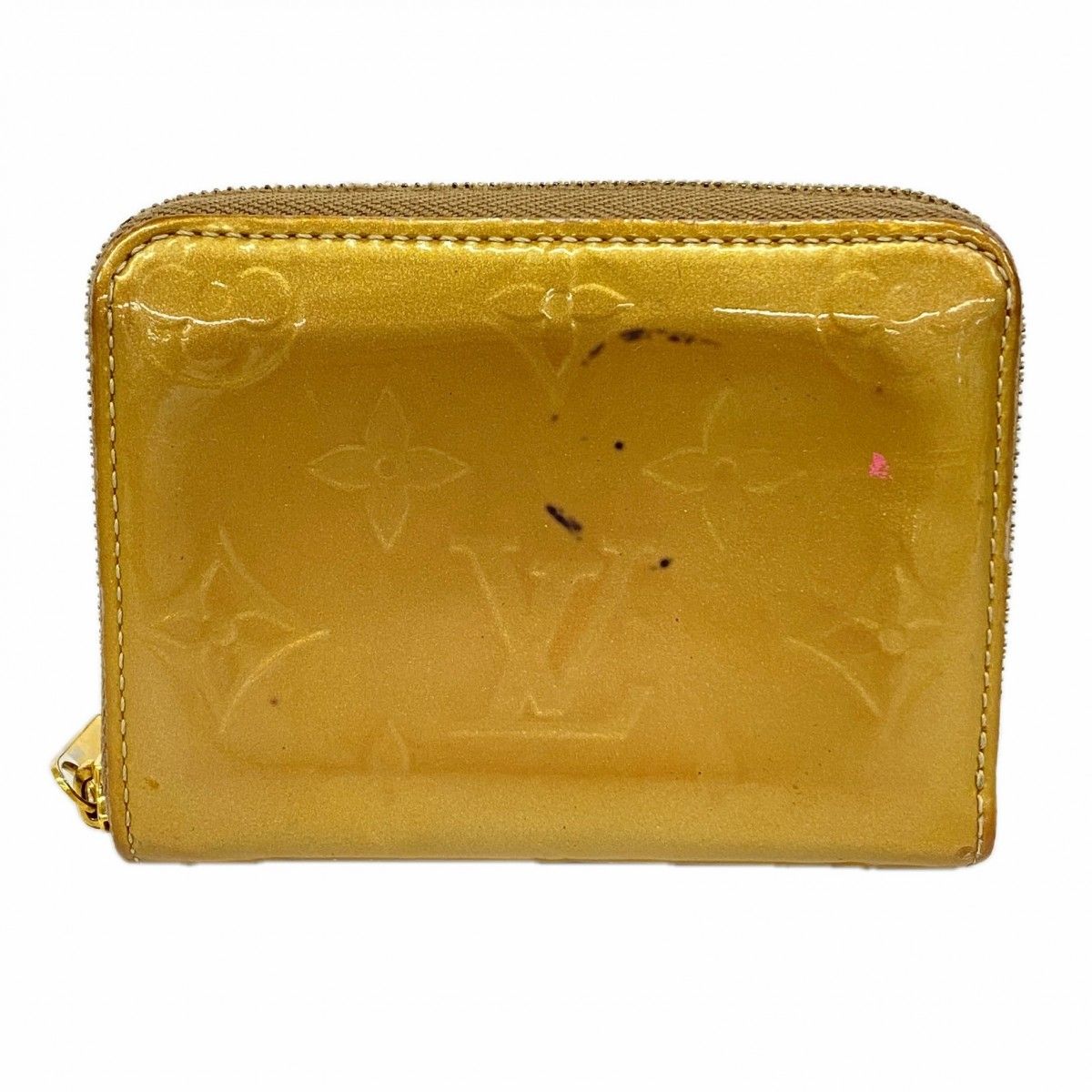Louis Vuitton Coin Case Vernis Zippy Purse Beige Poudre