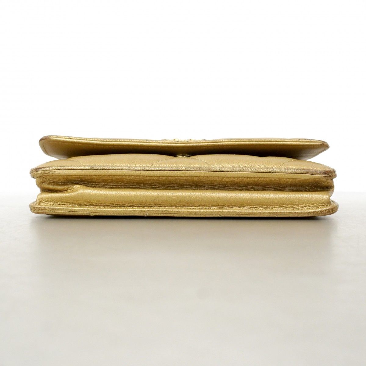 Chanel Shoulder Wallet 19 Lambskin Brown Gold Silver — view 3