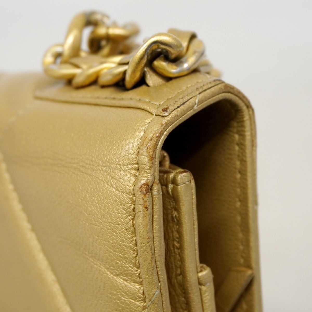 Chanel Shoulder Wallet 19 Lambskin Brown Gold Silver — view 7