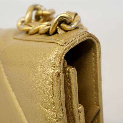 Chanel Shoulder Wallet 19 Lambskin Brown Gold Silver — view 7