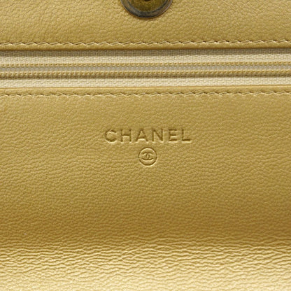 Chanel Shoulder Wallet 19 Lambskin Brown Gold Silver — view 5