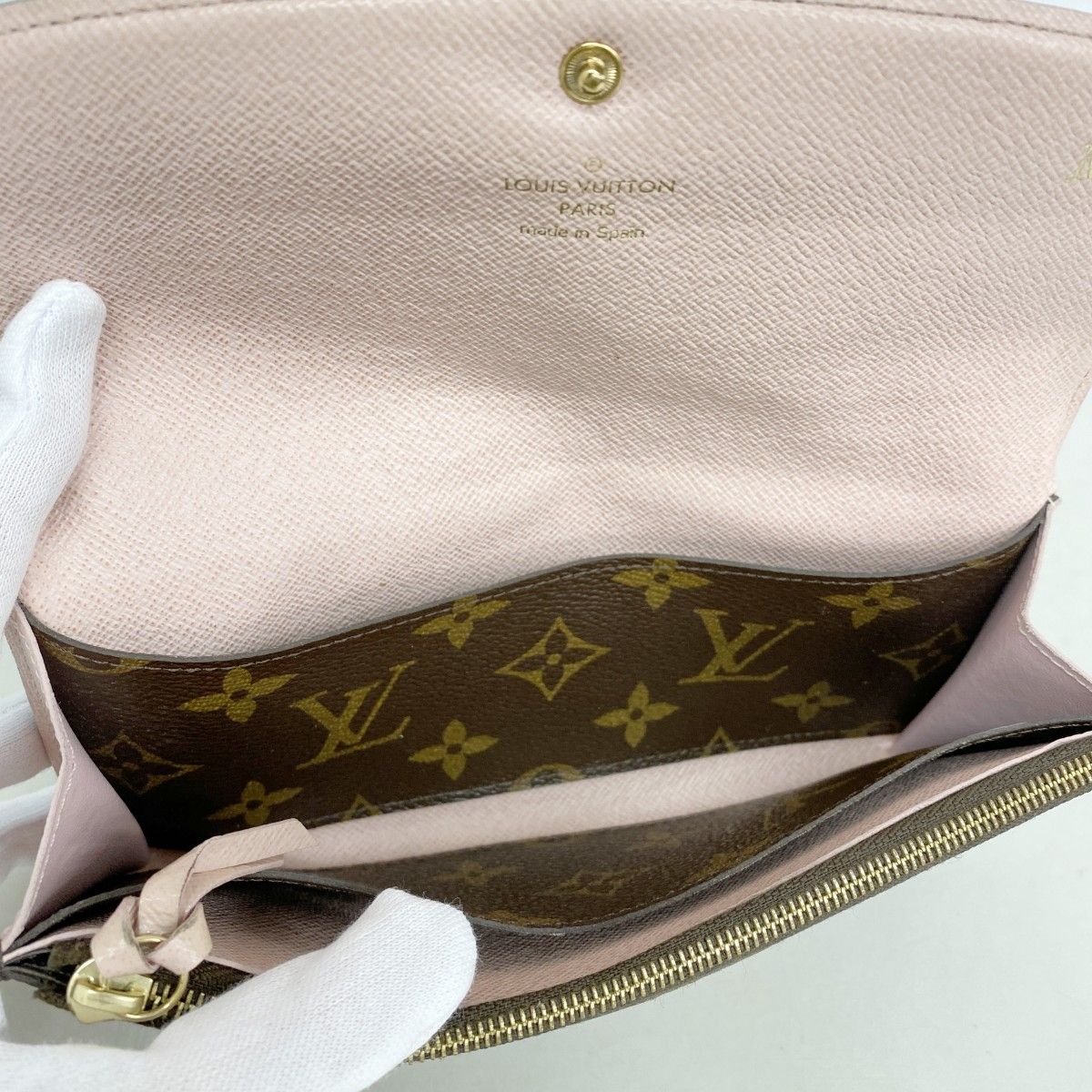 Louis Vuitton Wallet Monogram Portefeuille Emily Brown Rose Velours — view 3