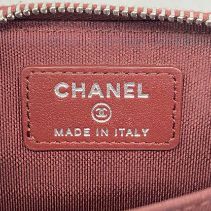 Chanel Coin Case Quilted Caviar Leather Bordeaux Silver — view 4