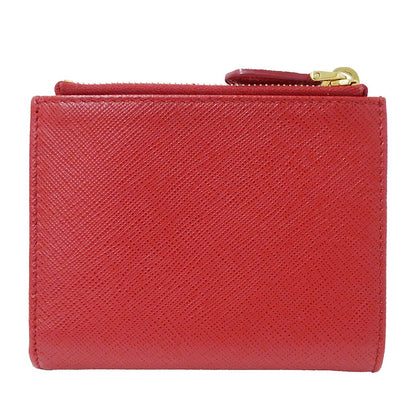 Prada Wallet Bifold Saffiano Red Mini Compact Simple Adult — view 2