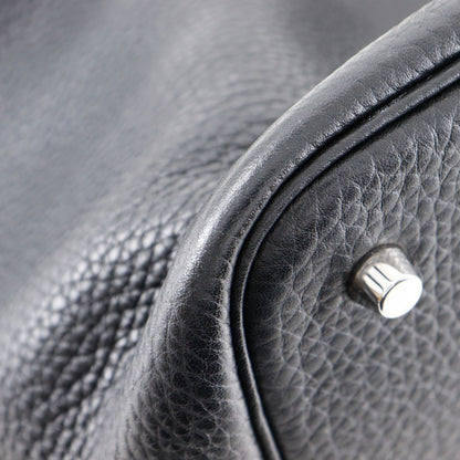 Hermes Picotin Lock 22 Taurillon Clemence Black Silver T Handbag — view 6
