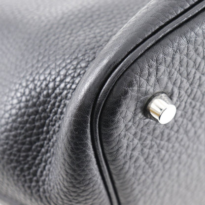 Hermes Picotin Lock 22 Taurillon Clemence Black Silver T Handbag — view 4